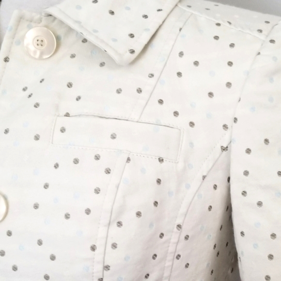 Talbots Jacket Cream with Polka Dot Detail. - Picture 4 of 12